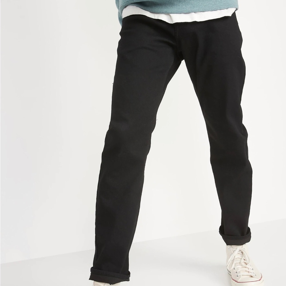 OLD NAVY Athletic Taper Built-In Flex Black Jeans for Men